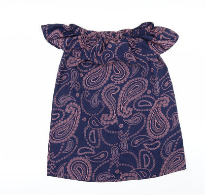 Primark Womens Blue Geometric  Tunic Blouse Size 10