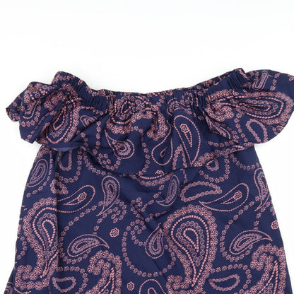 Primark Womens Blue Geometric  Tunic Blouse Size 10