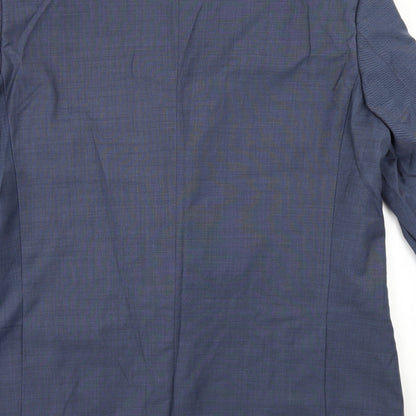 COMMUTER SUITS Mens Blue Herringbone  Jacket Suit Size 44