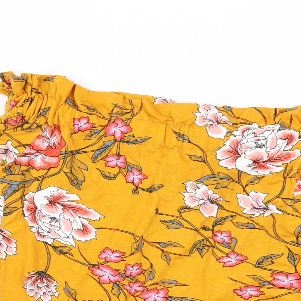 Primark Womens Yellow Floral  Basic Blouse Size 10