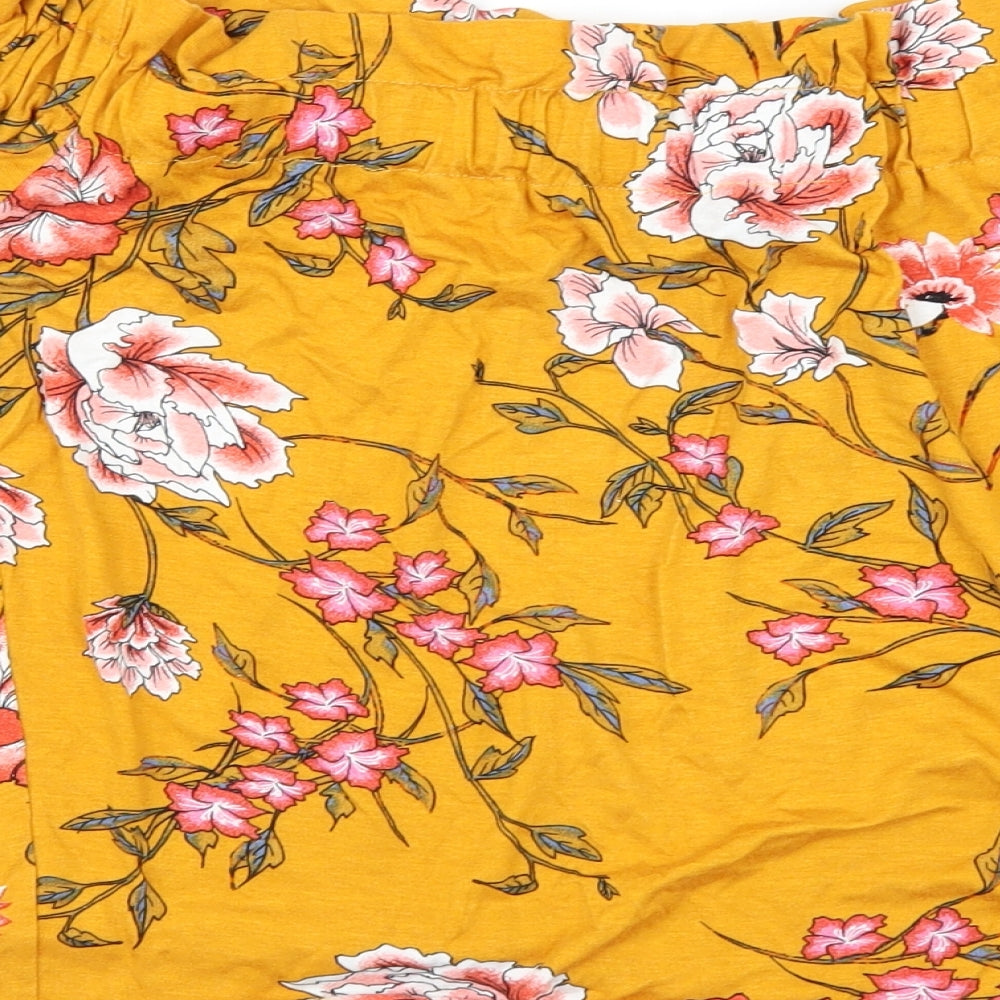 Primark Womens Yellow Floral  Basic Blouse Size 10