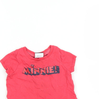 George Girls Pink   Basic T-Shirt Size 12-18 Months  - MINNIE MOUSE
