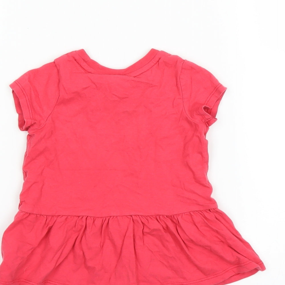 George Girls Pink   Basic T-Shirt Size 12-18 Months  - MINNIE MOUSE