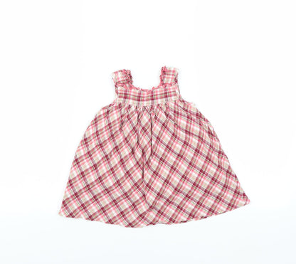 Nutmeg Girls Pink Plaid  Trapeze & Swing  Size 6-9 Months
