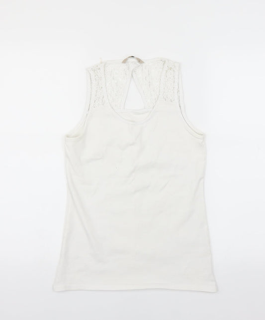 Womens UK Size 14 Sainsburys White Basic T-Shirt
