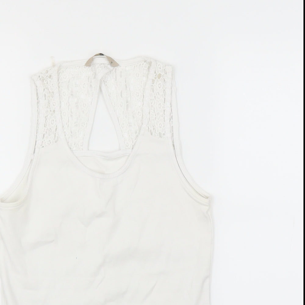 Womens UK Size 14 Sainsburys White Basic T-Shirt
