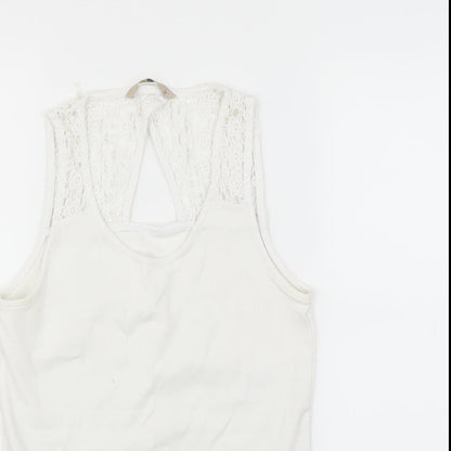Womens UK Size 14 Sainsburys White Basic T-Shirt