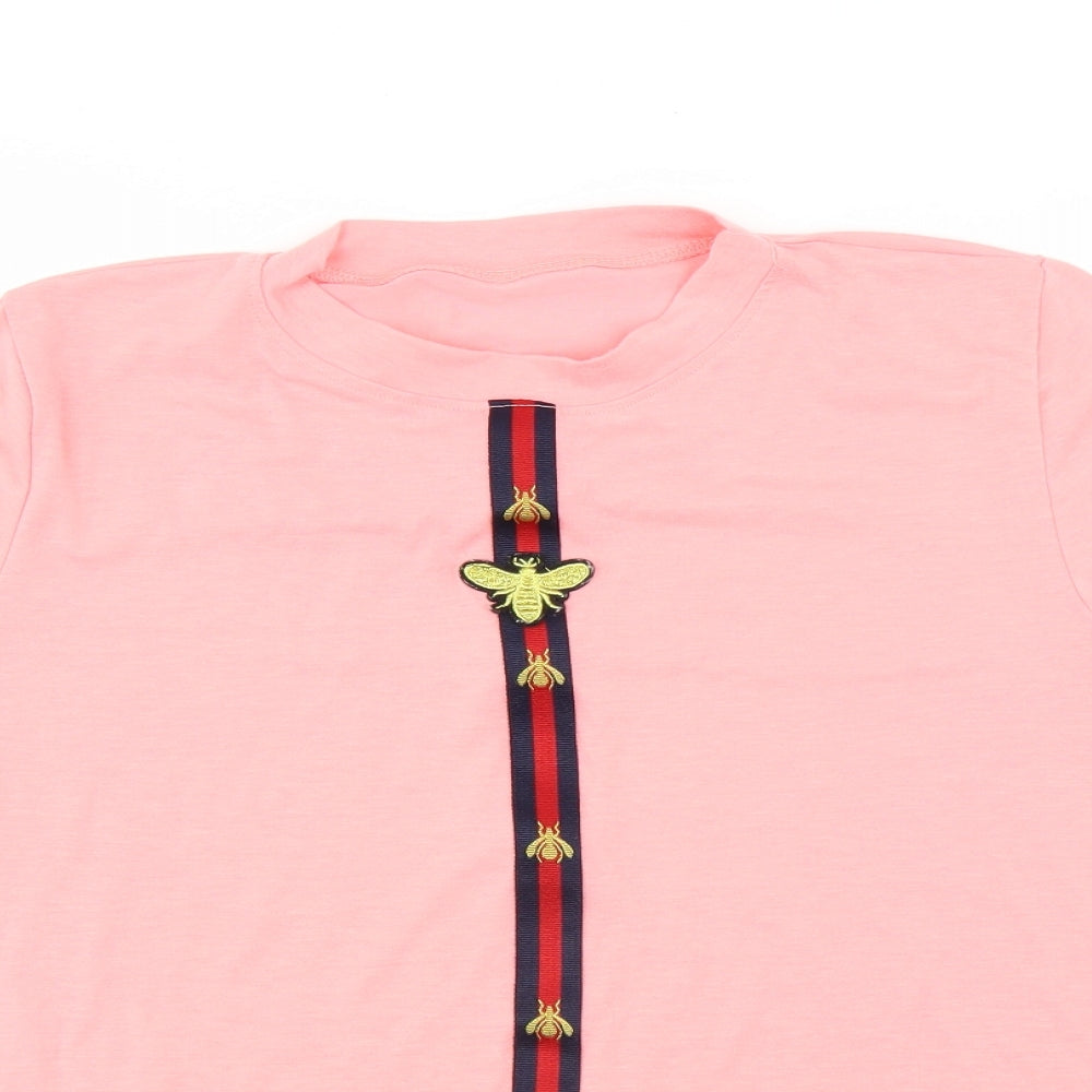 Womens UK Size  Preworn Pink Basic T-Shirt