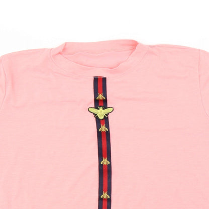 Womens UK Size  Preworn Pink Basic T-Shirt