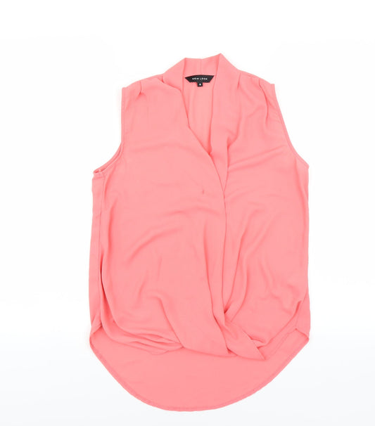 Womens UK Size 8 New Look Pink Basic Blouse