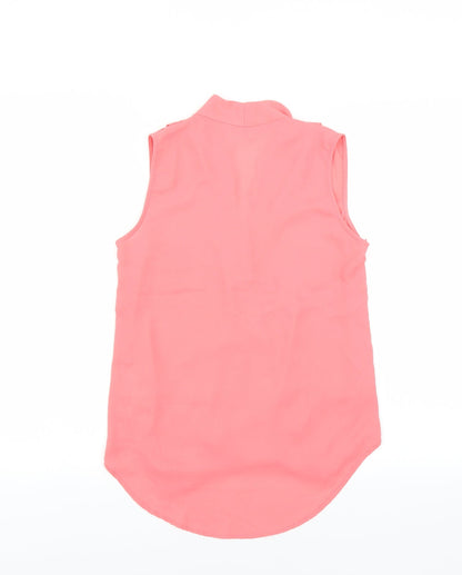 Womens UK Size 8 New Look Pink Basic Blouse