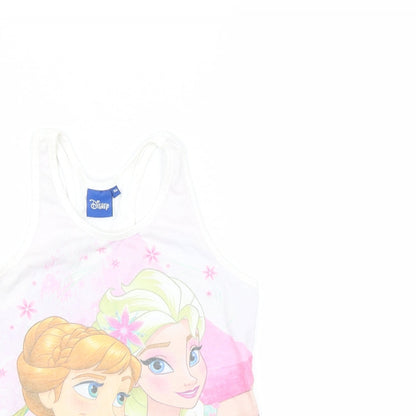 Disney Girls White   Basic Tank Size 10 Years  - frozen