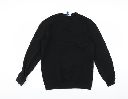 Mens UK Size XS Divided by H&M Black Pullover Sweatshirt