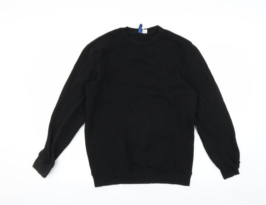 Mens UK Size XS Divided by H&M Black Pullover Sweatshirt