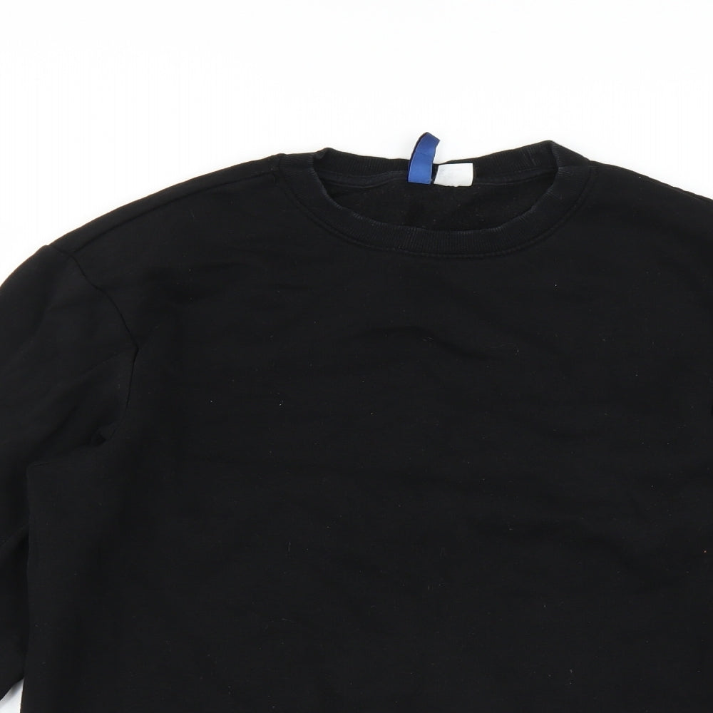 Mens UK Size XS Divided by H&M Black Pullover Sweatshirt