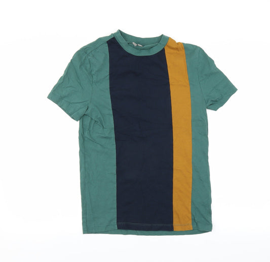 Womens UK Size 2XS ASOS Green Basic T-Shirt