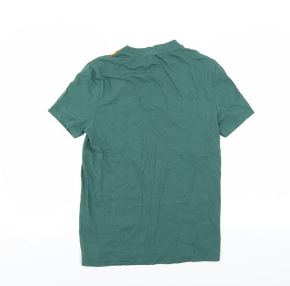 Womens UK Size 2XS ASOS Green Basic T-Shirt