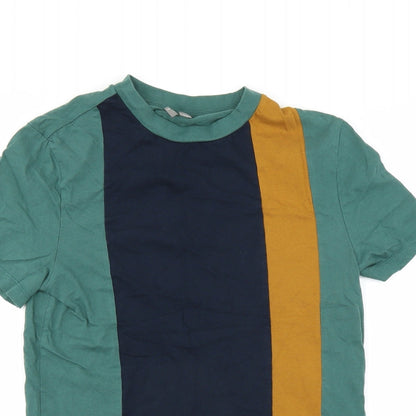 Womens UK Size 2XS ASOS Green Basic T-Shirt