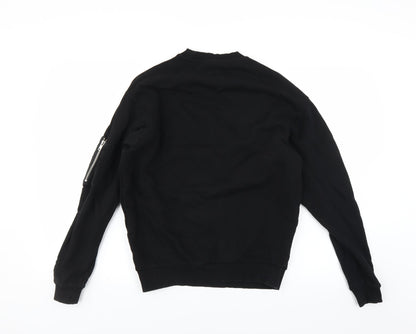 Mens UK Size XS ASOS Black Pullover Sweatshirt