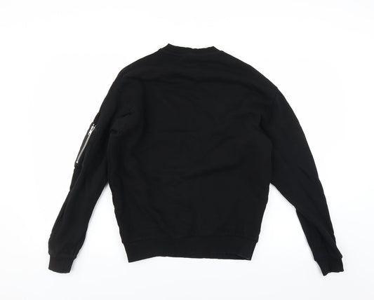 Mens UK Size XS ASOS Black Pullover Sweatshirt