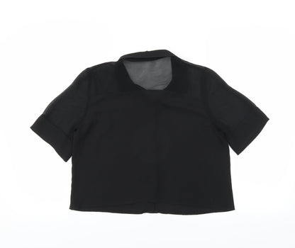 FOREVER 21 Womens Black   Cropped Blouse Size M  - sheer