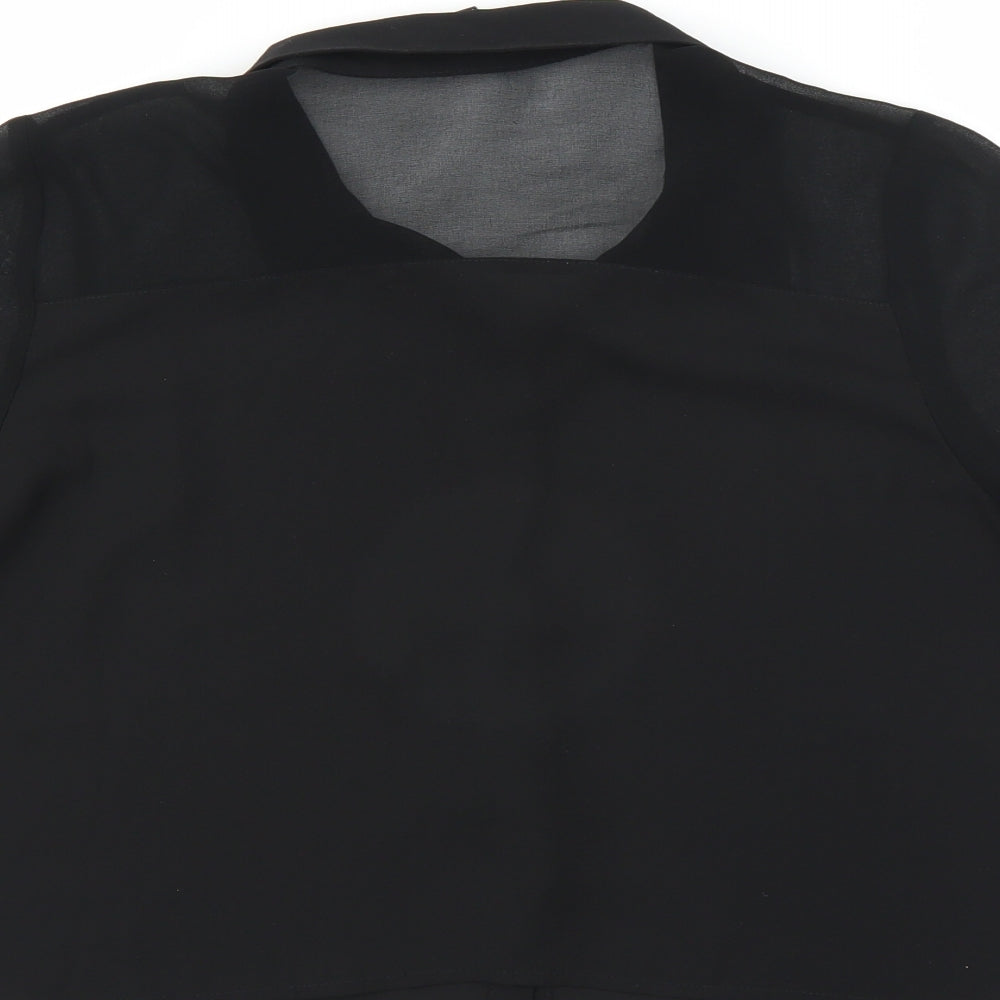 FOREVER 21 Womens Black   Cropped Blouse Size M  - sheer