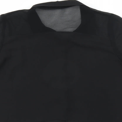 FOREVER 21 Womens Black   Cropped Blouse Size M  - sheer