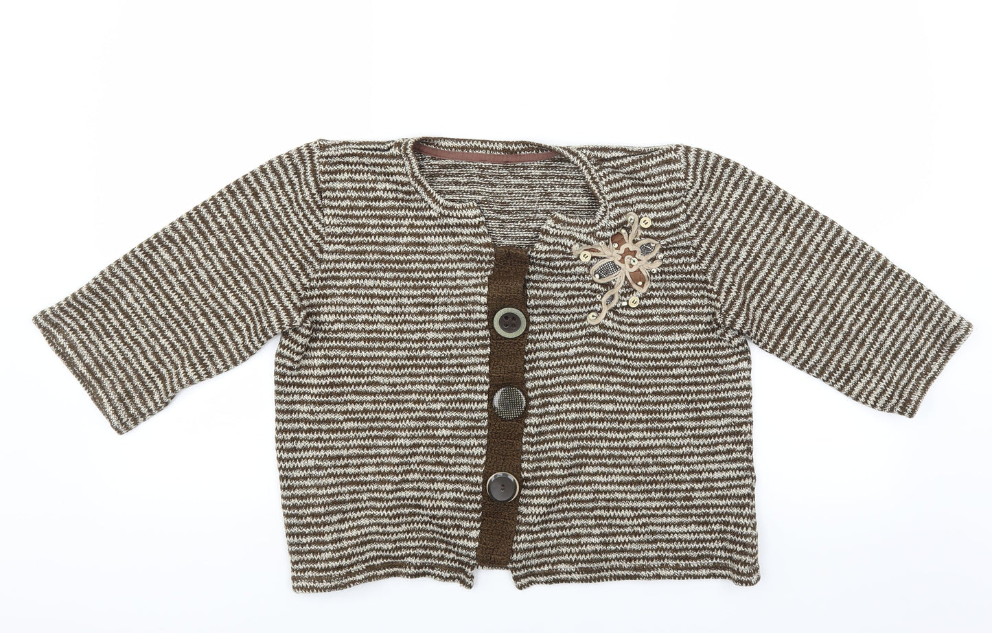 Marks and Spencer Womens Brown Striped  Pullover Jumper Size XL