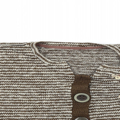 Marks and Spencer Womens Brown Striped  Pullover Jumper Size XL