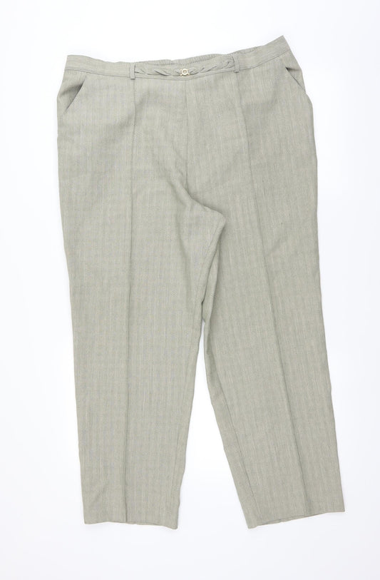 Womens UK Size 18 Marks and Spencer Regular Fit  Green Trousers