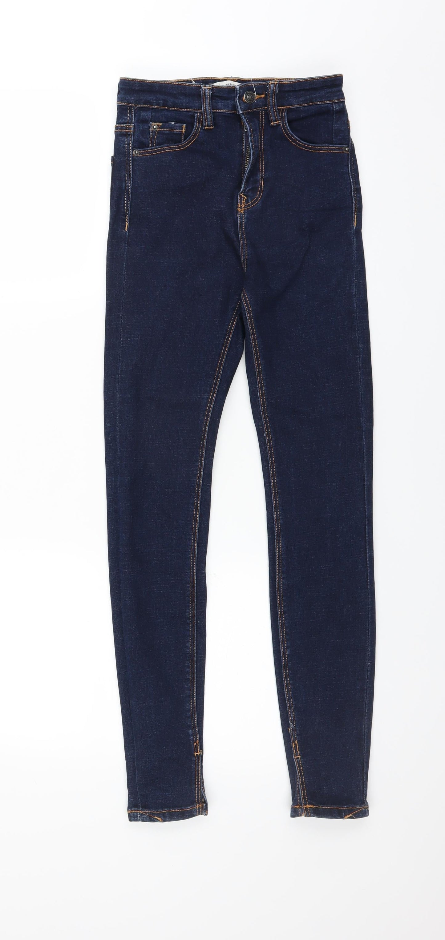 Womens UK Size 4 Stradivarius Extra-Slim Fit Skinny Blue Jeans