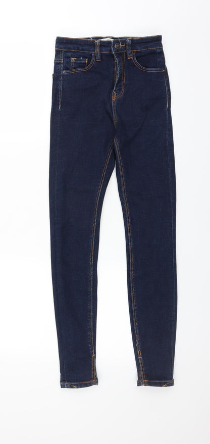 Womens UK Size 4 Stradivarius Extra-Slim Fit Skinny Blue Jeans