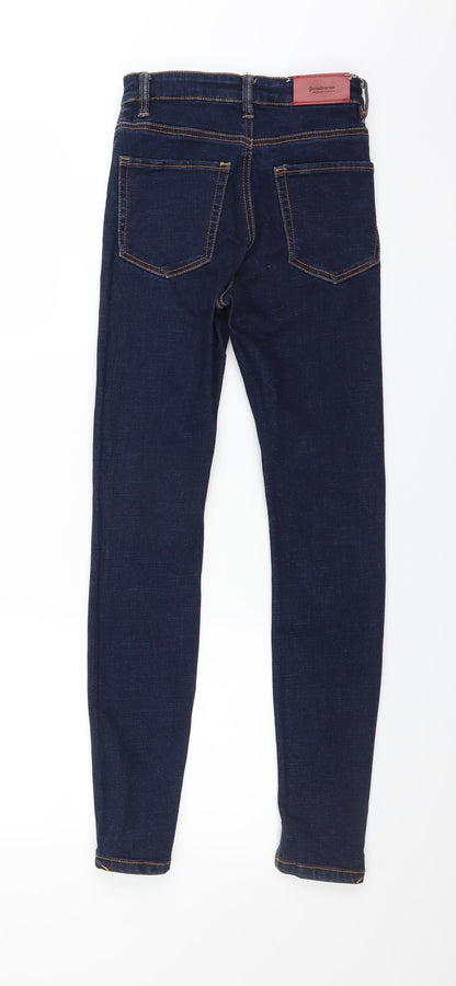 Womens UK Size 4 Stradivarius Extra-Slim Fit Skinny Blue Jeans