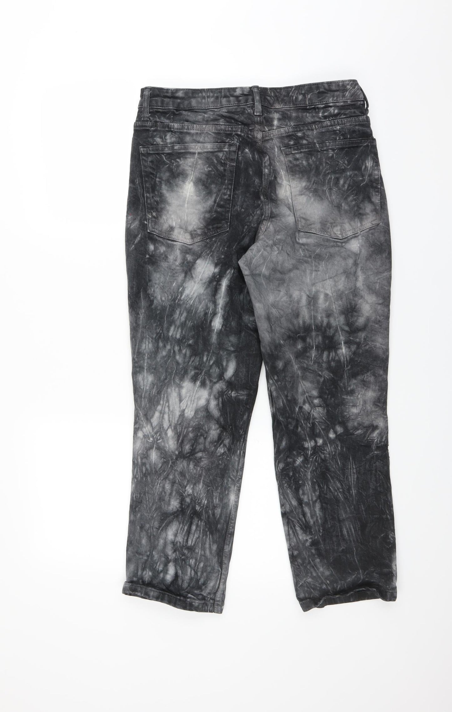 Topshop Womens Grey  Denim Straight Jeans Size 32 in L25 in - tie dye