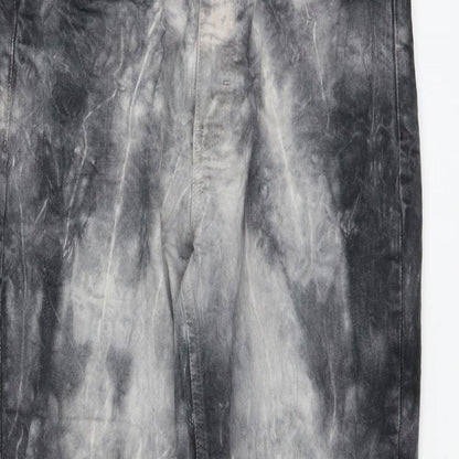 Topshop Womens Grey  Denim Straight Jeans Size 32 in L25 in - tie dye