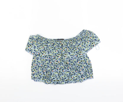 Womens UK Size 6 Topshop Blue Basic Blouse