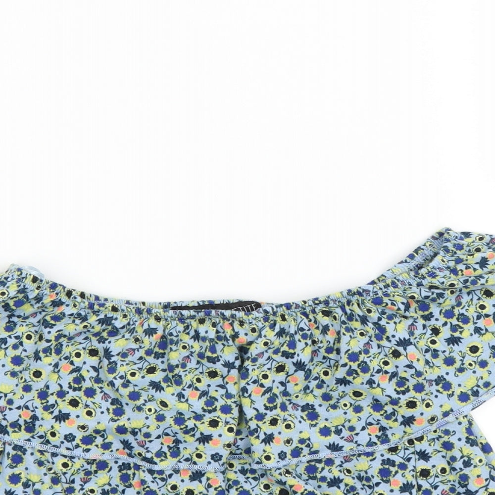 Womens UK Size 6 Topshop Blue Basic Blouse