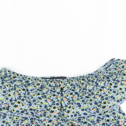 Womens UK Size 6 Topshop Blue Basic Blouse