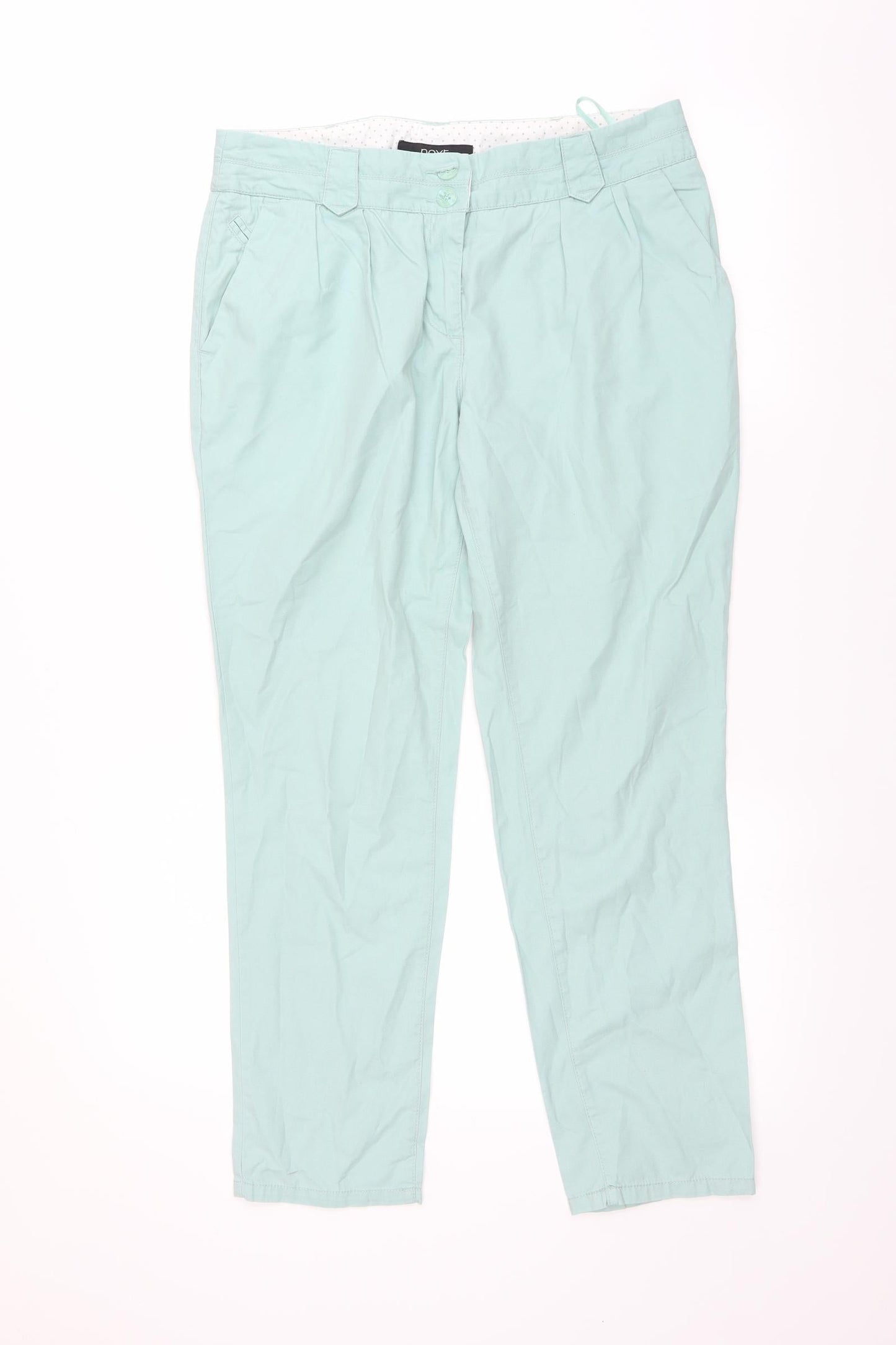 Womens UK Size 12 NEXT Regular Fit Chino Green Trousers
