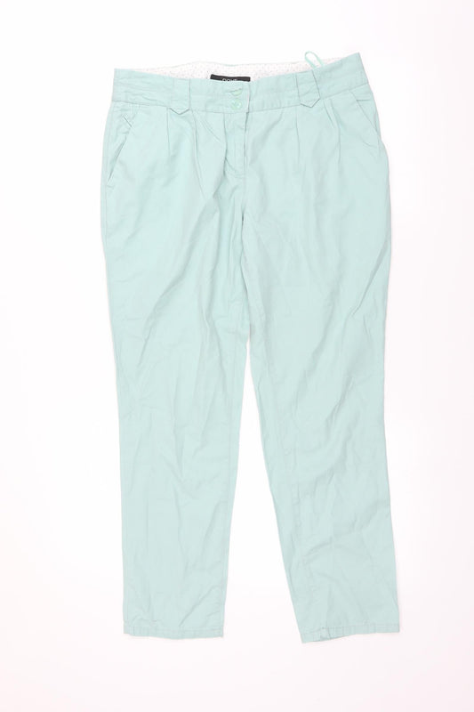 Womens UK Size 12 NEXT Regular Fit Chino Green Trousers