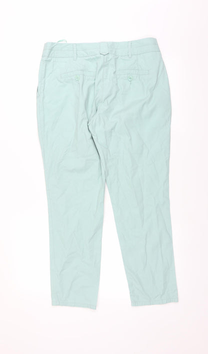 Womens UK Size 12 NEXT Regular Fit Chino Green Trousers