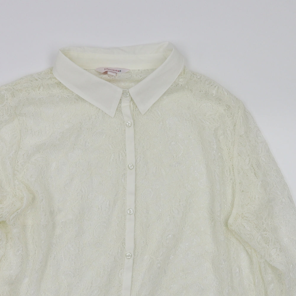 Womens UK Size  Marisota Ivory Basic T-Shirt
