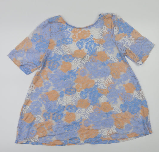 Womens UK Size 10 River Island Multicoloured Basic T-Shirt