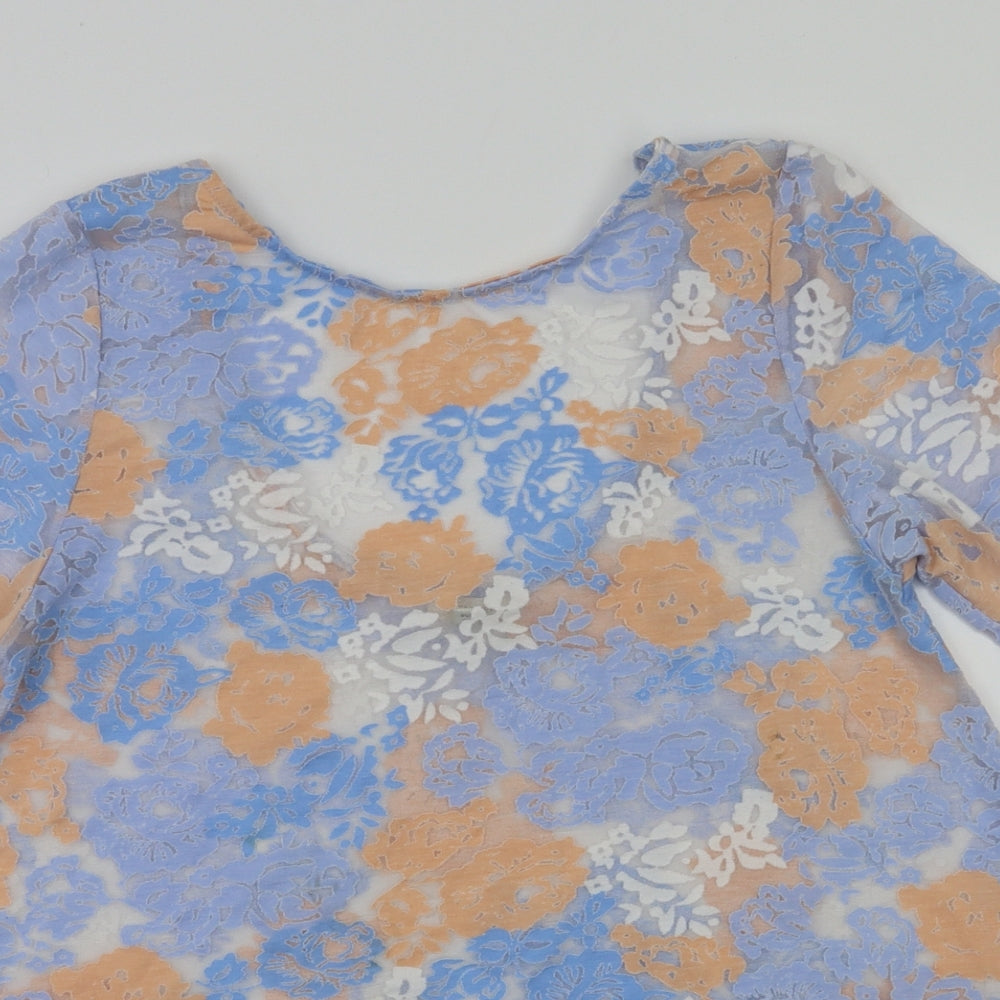 Womens UK Size 10 River Island Multicoloured Basic T-Shirt