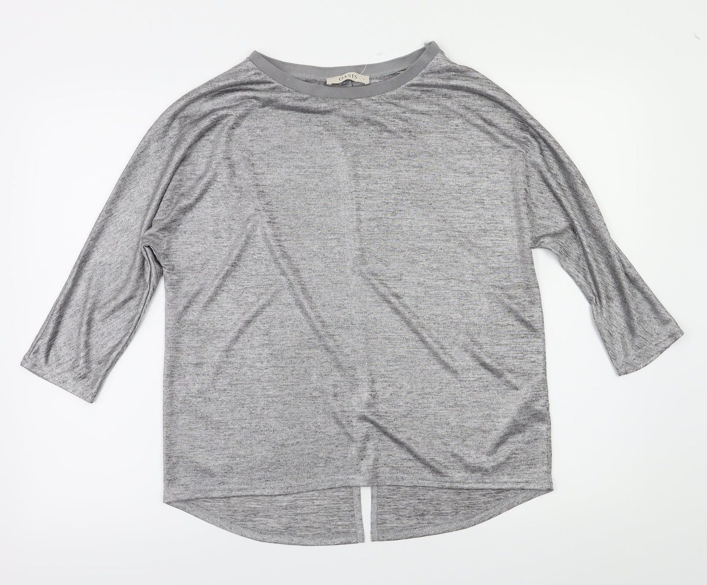 Womens UK Size S Oasis Silver Basic T-Shirt