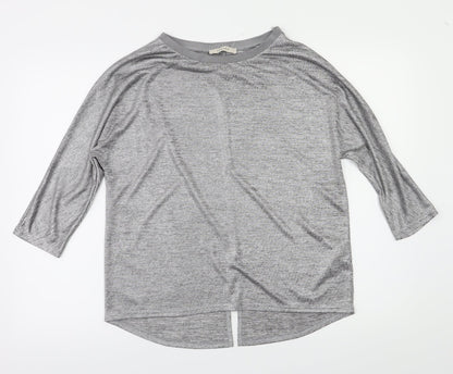 Womens UK Size S Oasis Silver Basic T-Shirt