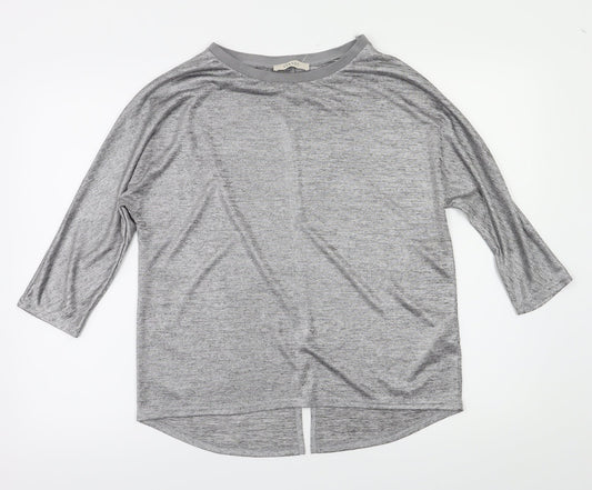 Womens UK Size S Oasis Silver Basic T-Shirt