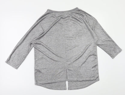 Womens UK Size S Oasis Silver Basic T-Shirt