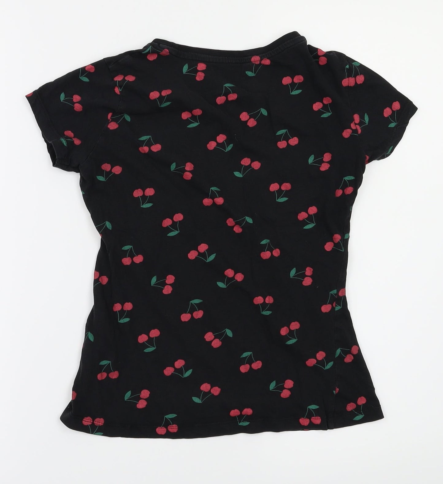 Primark Girls Black Animal Print  Basic T-Shirt Size 6 Years