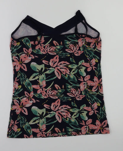 dunnes Womens Blue Floral  Basic T-Shirt Size S